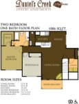 2 bedroom / 1 bath